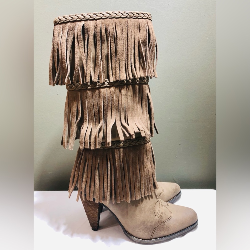 Lot 2 Boots Lexi & Abbie Hally Faux Fur Boot + Very Volatile Fringe Boot Size 8M - Picture 5 of 16